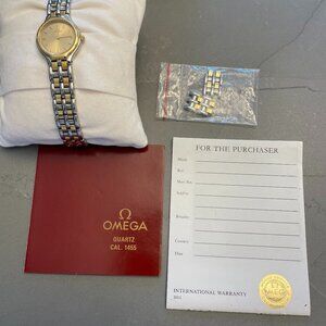 Authentic Omega De Ville Quartz 18K Solid Gold and Steel (box and papers)